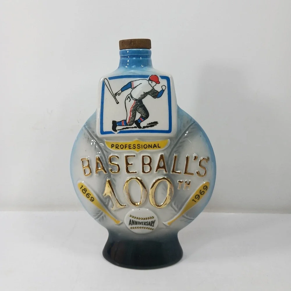 Vintage Jim Beam 1969 Baseball 100th Anniversary Decanter Regal China Bottle